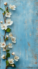 Poster - flowering spring pear or apple blossoms