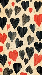 Wall Mural - Heart pattern invertebrate backgrounds.