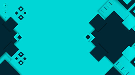 Abstract background vector design with geometric shape for banner, corporate, flyer, presentation, decorative | Modern square shape shadow background with cyan ba colour with dotted pattern 