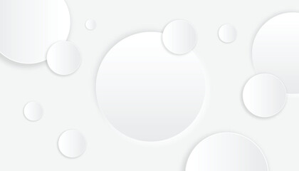 Poster - Abstract modern circle geometric with neumorphism white background