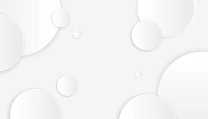 Poster - Abstract modern round geometric with neumorphism white background
