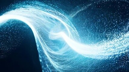 Poster - Swirling Blue Energy with Glowing Particles in Dynamic Motion