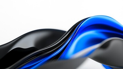 Fototapete - Abstract Blue and Black Wave Background