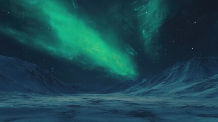 a beautiful green aurora is in the sky