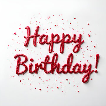 Plain background with glitter and the inscription Happy Birthday!