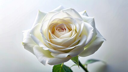 Wall Mural - Macro photography reveals the exquisite texture and purity of a single, isolated white rose, a botanical masterpiece.