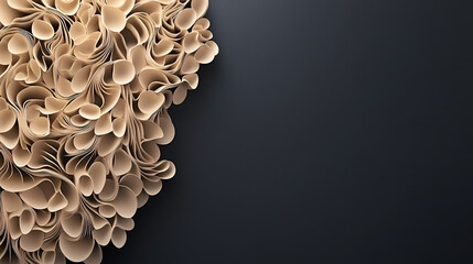 Wall Mural - An intricate 3D floral design forming an abstract pattern against a dark backdrop.