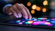 © Difa - Hand Interacting with Colorful Digital Interface on Tablet