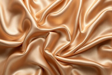 Aufkleber - Luxurious golden satin fabric with smooth folds and glossy texture background.