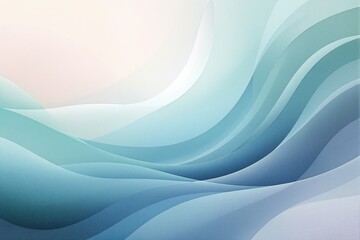 Poster - Abstract gradient waves in shades of blue and teal on a light backdrop.