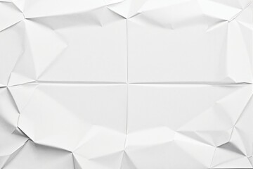 Poster - Abstract crumpled white paper texture background with geometric folds.
