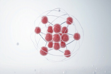 Aufkleber - red ball with a white background. The red balls are clustered together in a circle. Concept of unity and harmony, as the red balls are all connected and working together