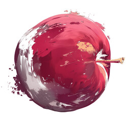 Aufkleber - vibrant plum painted with dark, moody strokes, isolated on transparency background, showcasing artistic brushwork and rich colors