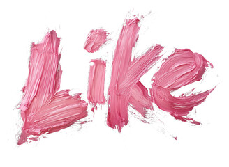 Aufkleber - word Like is painted in blush pink with delicate and soft strokes, isolated on transparency background