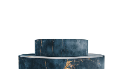 Poster - cylindrical display stand with navy granite texture, featuring smooth, polished surface, ideal for showcasing products in minimalist setting. stand elegant design adds touch of sophistication