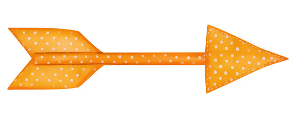 Poster - Orange arrow with polka dot pattern isolated on transparency background, showcasing playful and vibrant design. Perfect for creative projects or decorative purposes