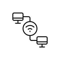 Poster - Remote access outline icons, minimalist vector illustration ,simple transparent graphic element .Isolated on white background