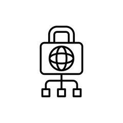 Poster - Remote security outline icons, minimalist vector illustration ,simple transparent graphic element .Isolated on white background