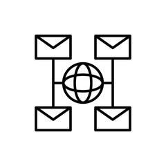 Poster - Remote mail outline icons, minimalist vector illustration ,simple transparent graphic element .Isolated on white background