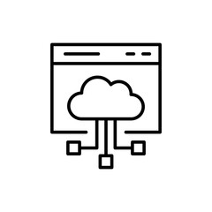 Poster - Remote access outline icons, minimalist vector illustration ,simple transparent graphic element .Isolated on white background