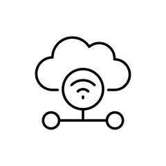 Poster - Remote access outline icons, minimalist vector illustration ,simple transparent graphic element .Isolated on white background