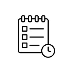 Poster - Task Schedule outline icons, minimalist vector illustration ,simple transparent graphic element .Isolated on white background