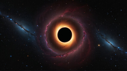 Wall Mural - A breathtaking panorama of a black hole set in the vastness of outer space