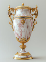 Poster - Golden trophy winner cup on a light background