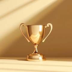 Poster - Golden trophy winner cup on a light background