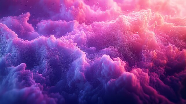 A collection of purple clouds fill the sky