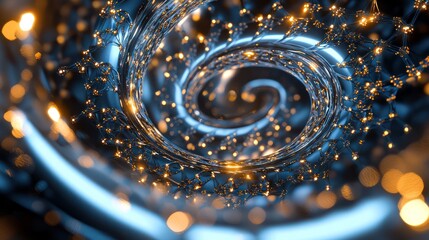 Fototapete - Abstract Swirling Vortex of Light and Energy Digital Art Exploration