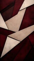 Aufkleber - Layered geometric blocks in rich burgundy and soft neutral shades create a dynamic and captivating composition. This artwork highlights bold shapes and contrasting textures to engage the viewer