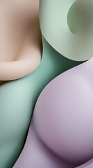 Poster - Merging forms in a tranquil pastel palette create a soothing visual experience. The smooth textures and gentle curves invite contemplation and foster a sense of calm in a minimalist space