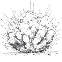 Wall Mural - dynamic explosion: black and white comic book style burst - high impact graphic design