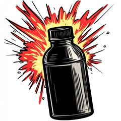 Wall Mural - explosive pop art bottle: a dynamic vector illustration design