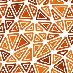 Poster - Vector seamless pattern. Rounded solid shapes in frames. Large triangle size. Mono tone style. Repeatable pattern. Trending vector tiles. Seamless vector illustration.