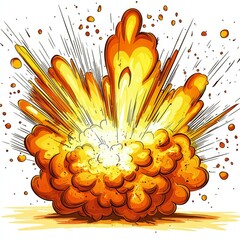 Wall Mural - spectacular explosion: dynamic comic book style blast illustration - fiery, powerful energy burst