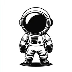 Wall Mural - adorable astronaut: a vintage space exploration vector graphic