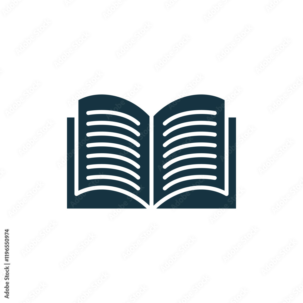 book icon, Icon of an open book. pdf book, representing literature ...