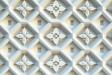 Poster - Sophisticated classical 3d pattern. Ancient ornament. Background image. Created with Generative AI technology.