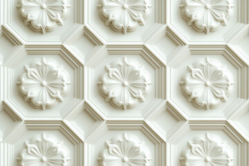 Poster - Sophisticated classical 3d pattern. Ancient ornament. Background image. Created with Generative AI technology.