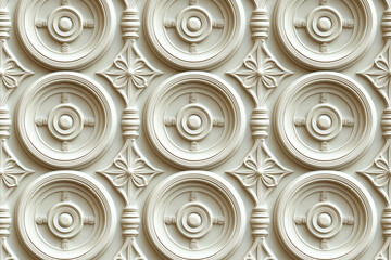 Poster - Sophisticated classical 3d pattern. Ancient ornament. Background image. Created with Generative AI technology.