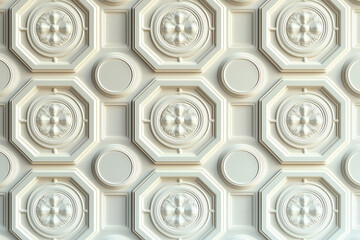 Poster - Sophisticated classical 3d pattern. Ancient ornament. Background image. Created with Generative AI technology.