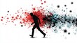 © ThatWorksMedia - Man Walking Away from Virus Outbreak: A Conceptual Illustration of Disease and Pandemic