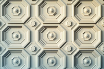 Poster - Sophisticated classical 3d pattern. Ancient ornament. Background image. Created with Generative AI technology.