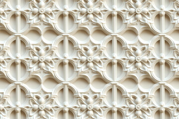 Poster - Sophisticated classical 3d pattern. Ancient ornament. Background image. Created with Generative AI technology.