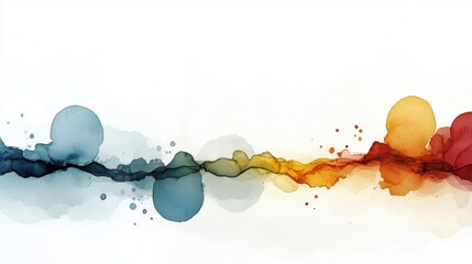 Poster - Colorful abstract design with smooth flowing shapes and vibrant hues of red, orange, blue, and yellow on white background