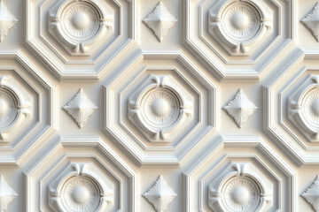 Poster - Sophisticated classical 3d pattern. Ancient ornament. Background image. Created with Generative AI technology.