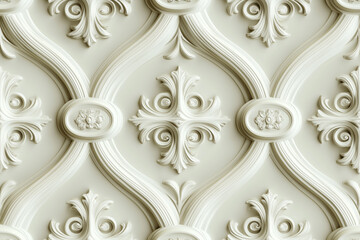 Poster - Sophisticated classical 3d pattern. Ancient ornament. Background image. Created with Generative AI technology.