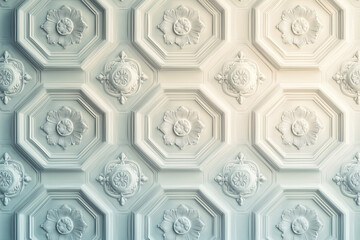 Poster - Sophisticated classical 3d pattern. Ancient ornament. Background image. Created with Generative AI technology.